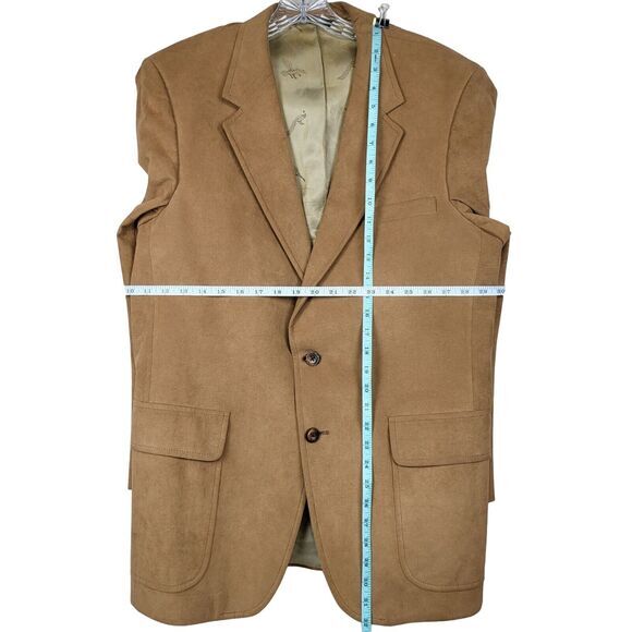 Kingsridge Men Size 40 Tan Suede Blazer Two Button Classic Sport Coat Vtg - Picture 9 of 11